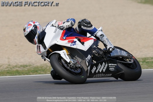 2009-09-26 Imola 2948 Tamburello - Superbike - Free Practice - Ruben Xaus - BMW S1000 RR